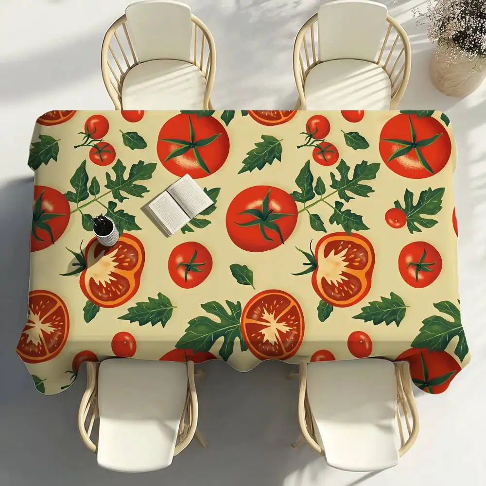 1PC Tomato Fruit Table Cloth Party Decor Dining Room Home Kitchen Patios Waterproof Stain-Proof Table Cloth