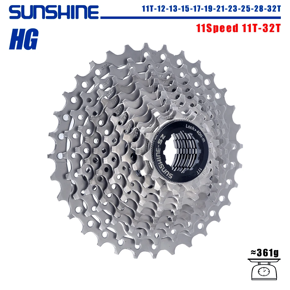 SUNSHINE Racefiets Cassette 8/9/10/11/12 Speed 23/25/28/32/34/36T k7 Cassette 8V 9V 10V 11V 12V voor SHIMANO HG
