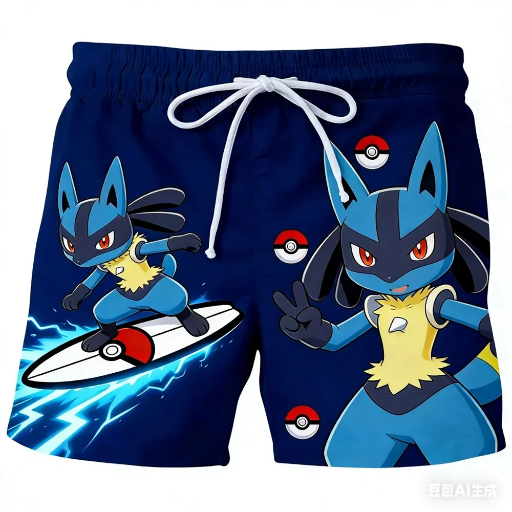 Shorts de Natação com Estampa Pokémon Squirtle 2026 para Homens, Mulheres e Crianças, Secagem Rápida, Cosplay, Praia, Anime