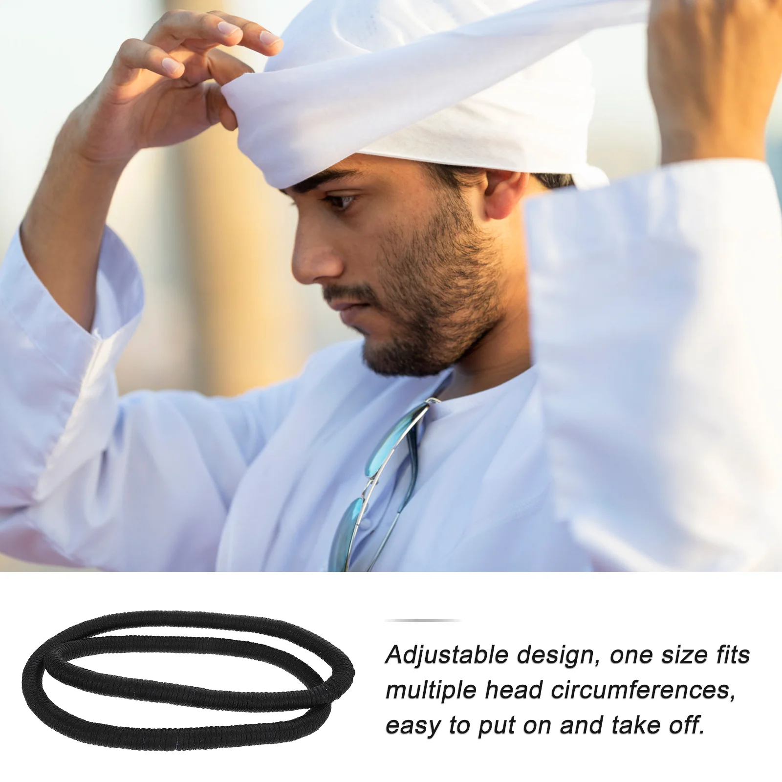 Diadema para hombre, diadema para Oriente Medio, Shemagh, accesorios árabes, Hijab musulmán, turbante masculino, gorros de Pu para hombre