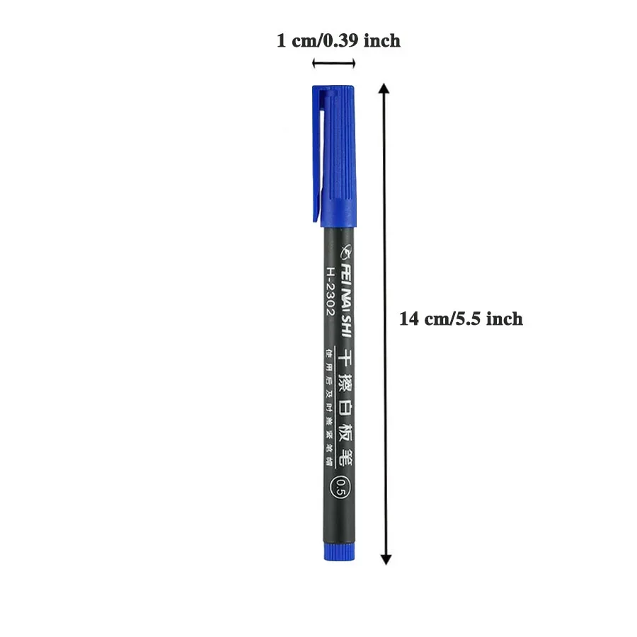 6 Pcs Erasable Whiteboard Pen 0.5/1.0mm Fine Point Black/Blue/Red Ink Blackboard Marker School Office Art Writing Stationery image 2