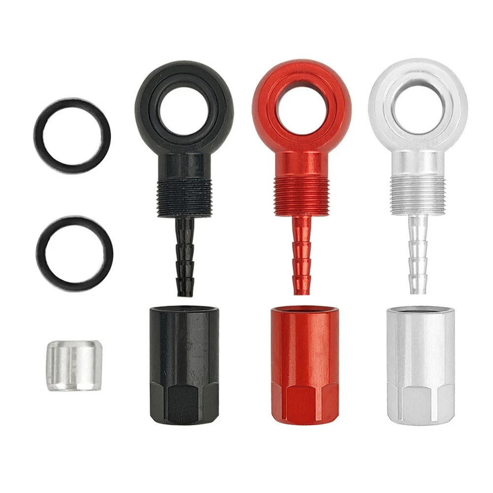 Black Bike Hydraulic Brake Kit 5mm Outer Diameter Anodized Aluminium Alloy Includes Sealing Rings For BH90 For ZEE