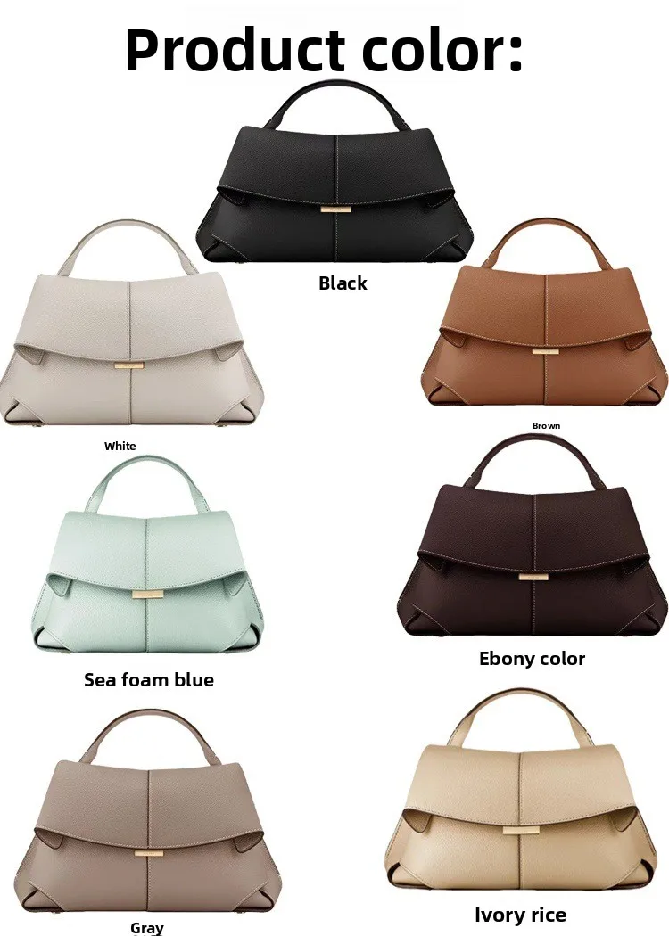 French Y2k Mokki Smile Fold-wrap Genuine Leather Women's Bag Niche Fashion Handbag Crescent Shoulder Messenger Bag