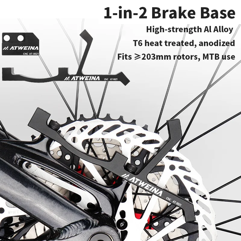Kit d'adaptation de frein à disque double pour VTT, en alliage d'aluminium CNC, fixation Post Mount pour rotors de 203 mm et plus, et séparateur de conduite d'huile