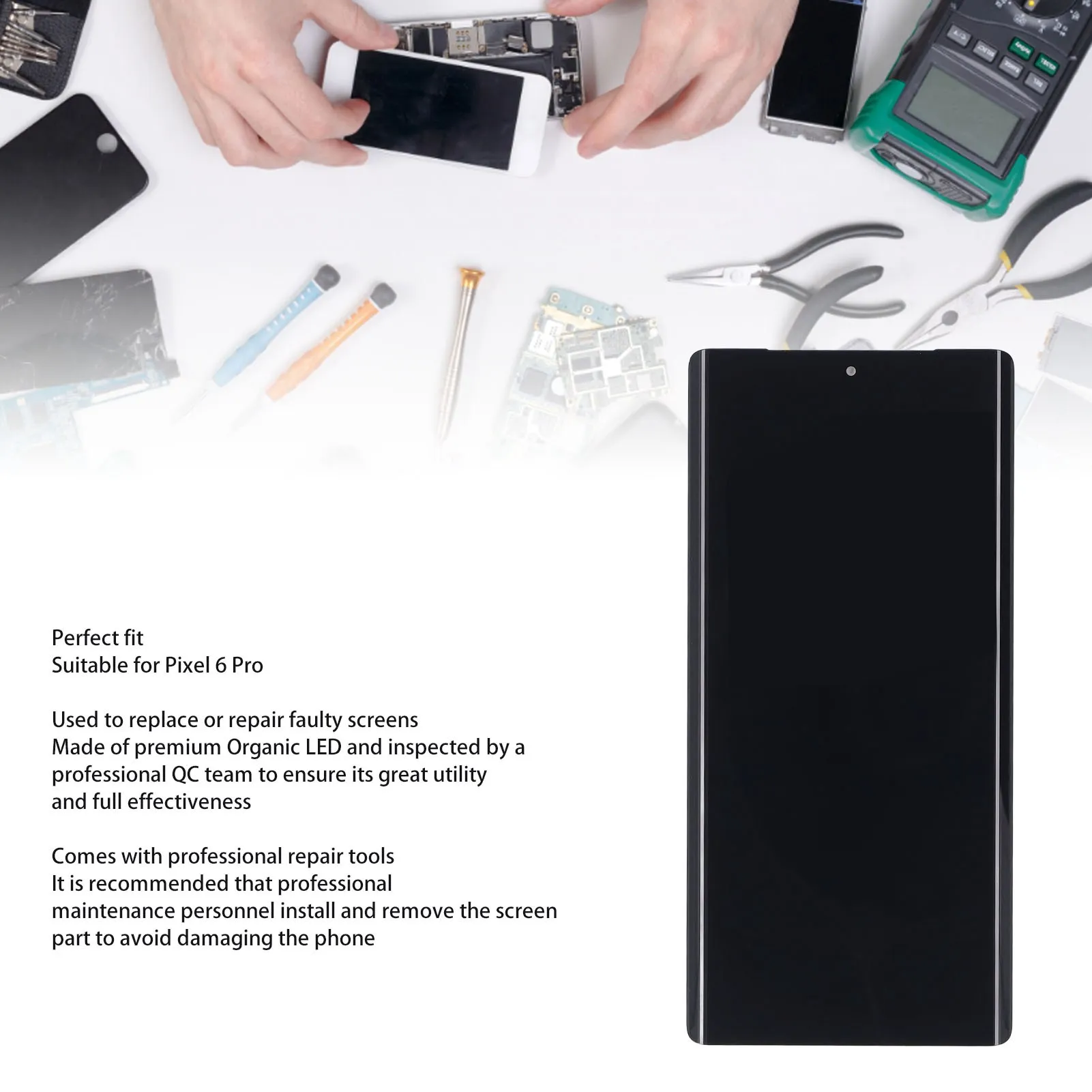 

Phone Touch Panel Display Assembly Fingerprint Sensor Perfect Fit Phone Accessory Organic LED Phone Screen Assembly for Repair