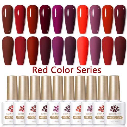Imagen 2 del producto BORN PRETTY Juego de esmaltes de uñas en gel Ancora colección de colores rojos Soak Off UV LED Kit de esmaltes de uñas en gel para uñas de manicura DIY