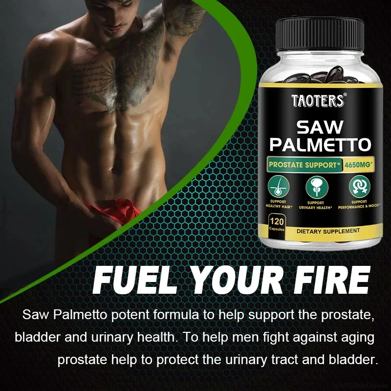 Saw Palmetto Prostate Support Supplement – for Men’s Prostate Health, Biotin for Hair Growth, Men’s Health, Urinary Tract Health