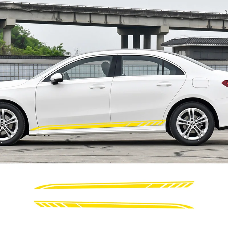 

2 Pcs Door Side Stripes Skirt Stickers For Mercedes Benz W251 R Class R300 R320 R350 R500 R63 AMG Accessories