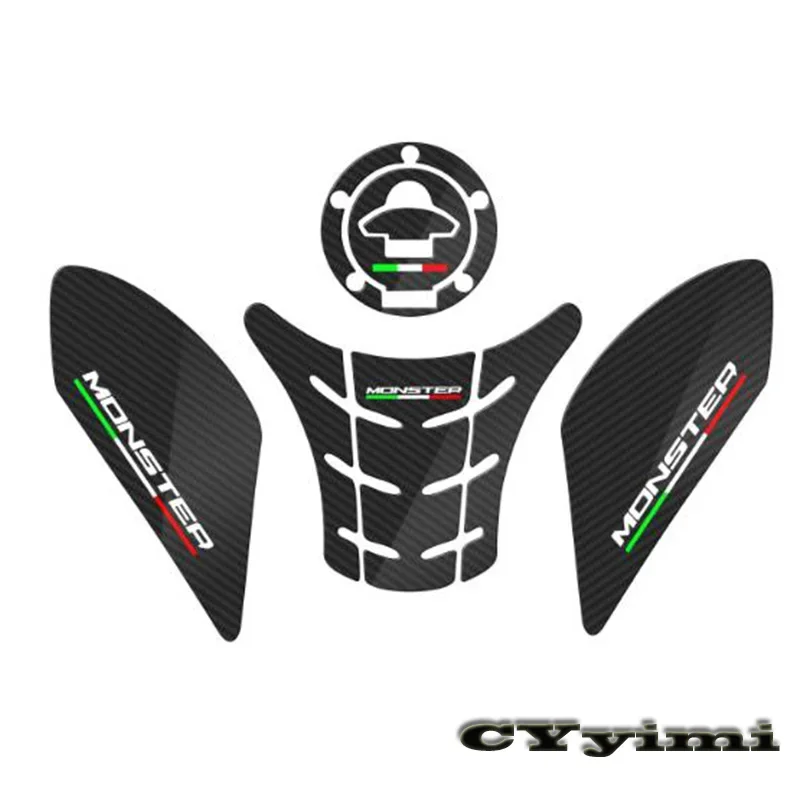 

FIT For DUCATI MONSTER 821 1200 797 Motorcycle Carbon Fiber Oil Tank Pad Sticker Decals Pad Side Gas Knee Grip Protector