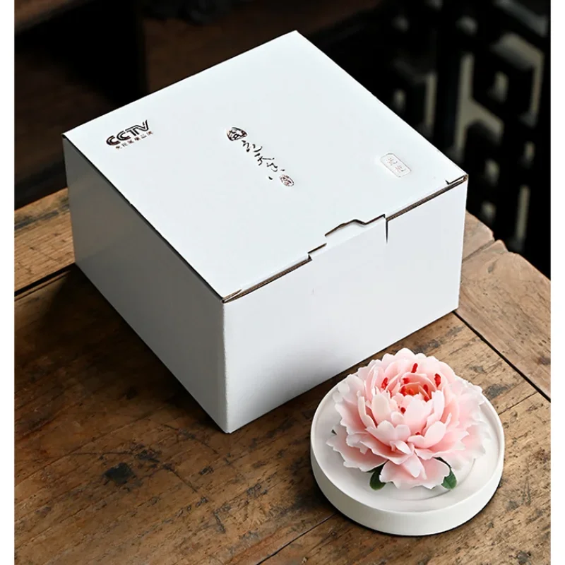 Porcelain Flower Diffuser, Chinese Peony, Miniature Home Fragrance Decor, High-end Present for Girlfriend and Mother