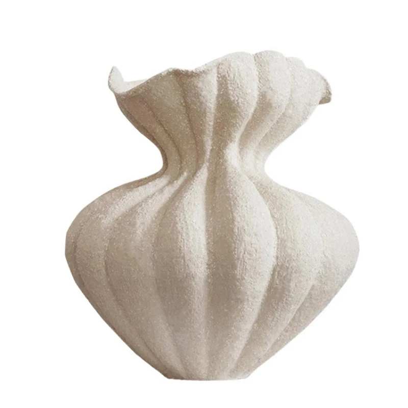 A1 Ceramic Vase French Vintage Lace Flower Arrangement Accessories Flower Vase Ceramic Handicraft Ornaments Home Decoration