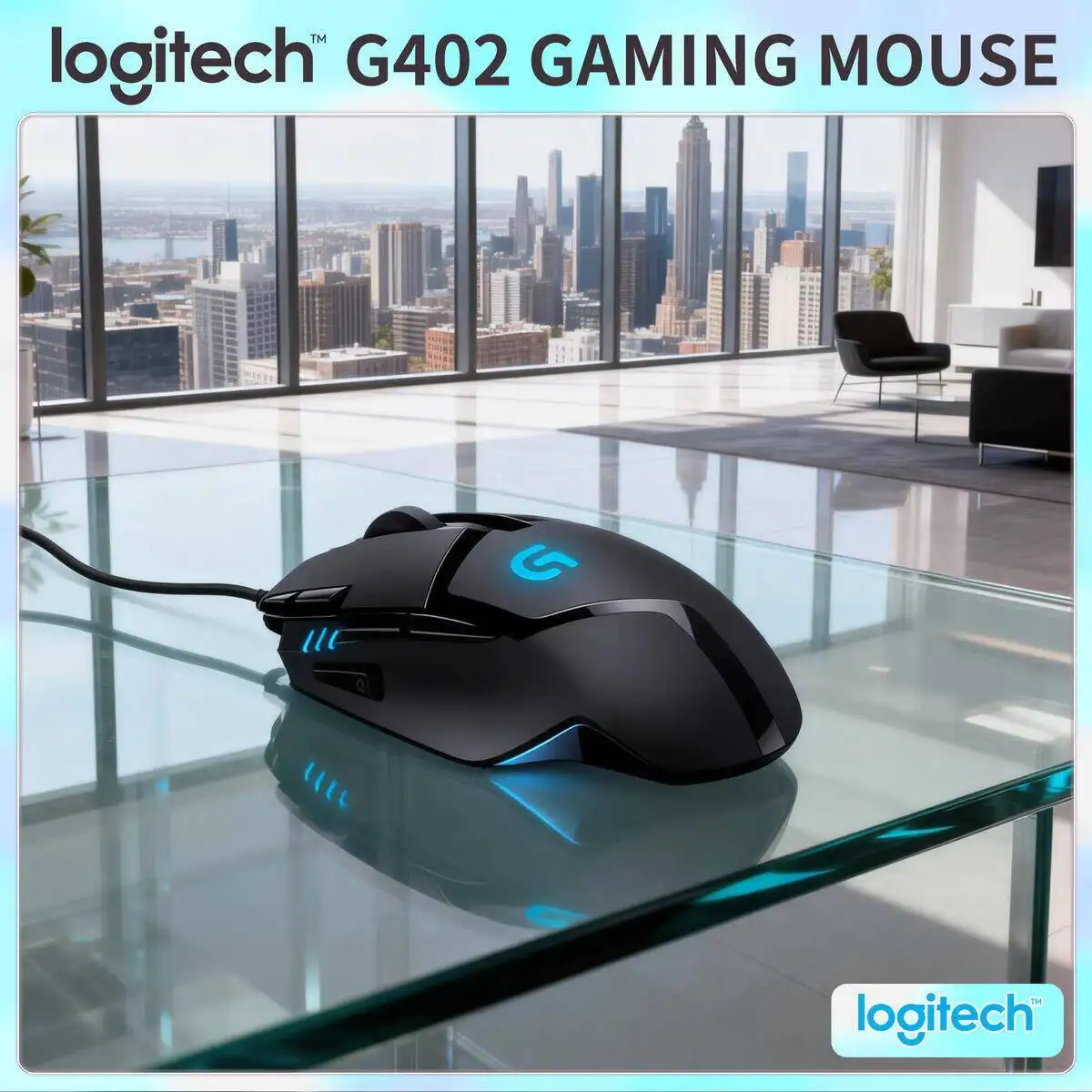 

Проводная игровая мышь Logitech G402 Hyperion Fury, 8 программируемых кнопок, 4000 точек на дюйм, высокоскоростное отслеживание для геймеров