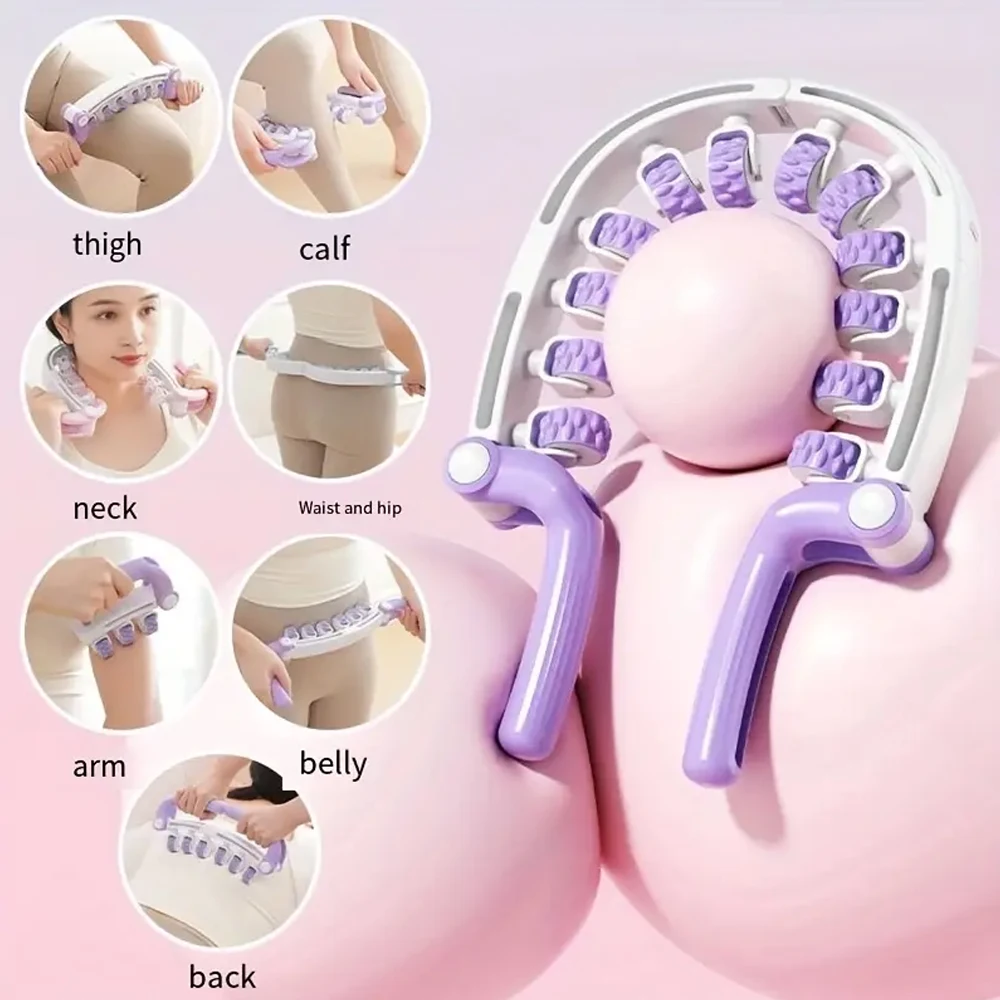

Lymphatic Drainage Massager Relieve Muscle Soreness, Anti Cellulites Roller with Detachable Roller Handle To Massage More Areas