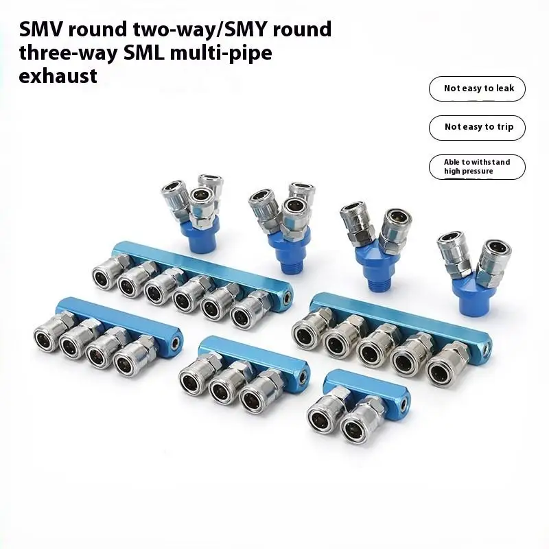 

Round Three-Way Round Two-Way C-Type Quick Connector Smysmv Straight Row Quick Plug 4 Points Internal And External Thread