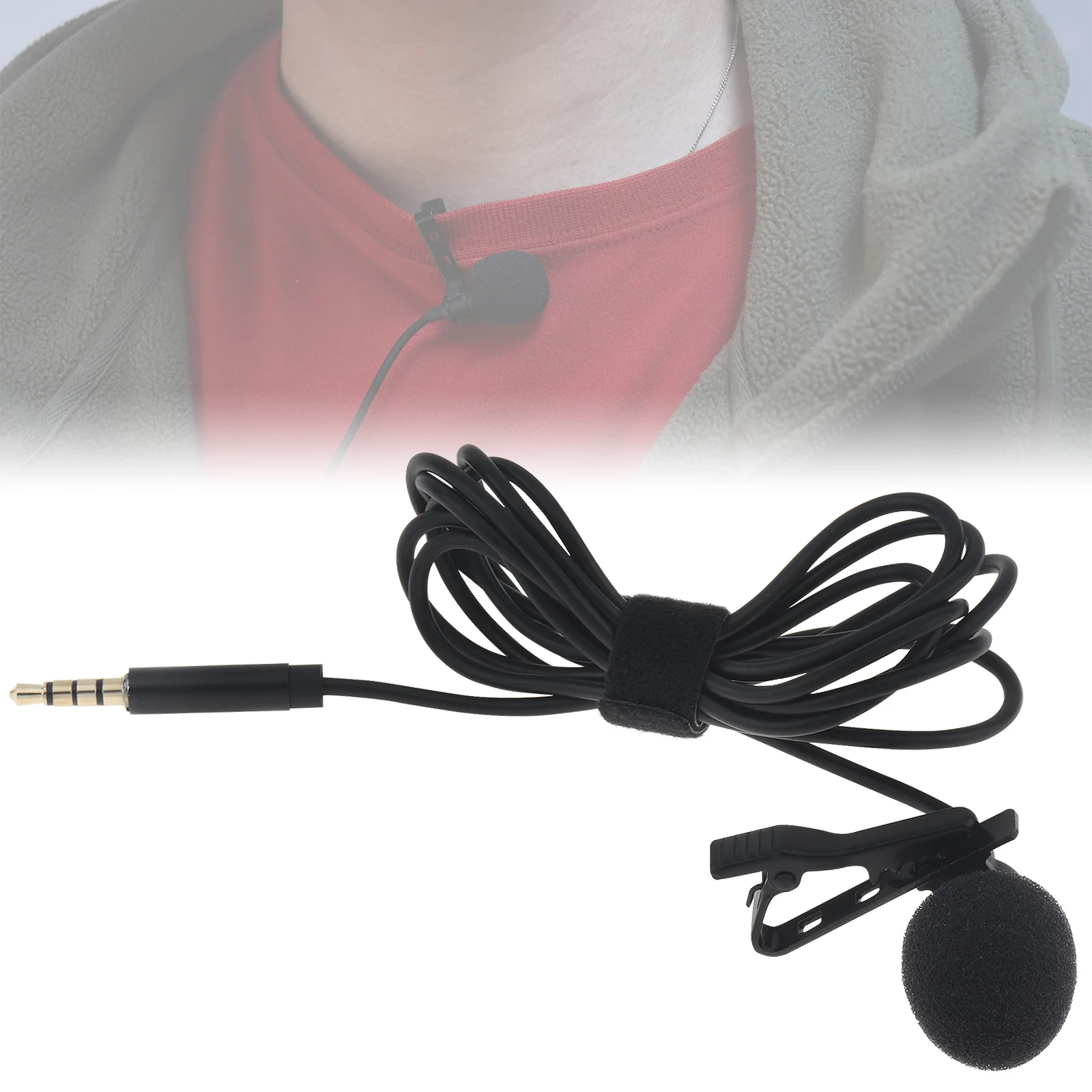 Portable 3.5mm Lavalier Mini Mic Hands Free Clip on Microphone Mini Audio for Mobile Phone / Computer / SLR Camera