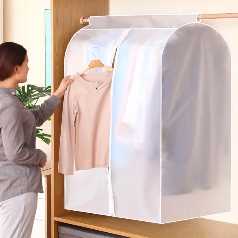 Garment Rack Cover Dustproof Waterproof Garment Bags for Hanging Clothes Clothing Storage Bag with Zipper for Hanging Shirts