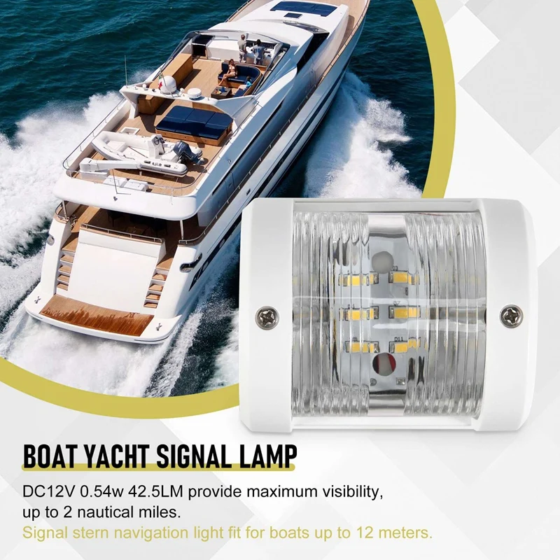 Boat 12V Navigation Lights White Stern Light Marine Safe Night Sailing Signal Lamp For Fishing Boat Yacht Pontoon