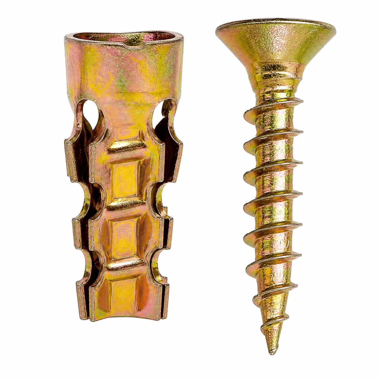 Self Tapping Hinge Repair Screws Heavy Duty for Cabinet Door Fix 30pcs Carbon Steel Expansion Threaded Inserts Zinc Plated