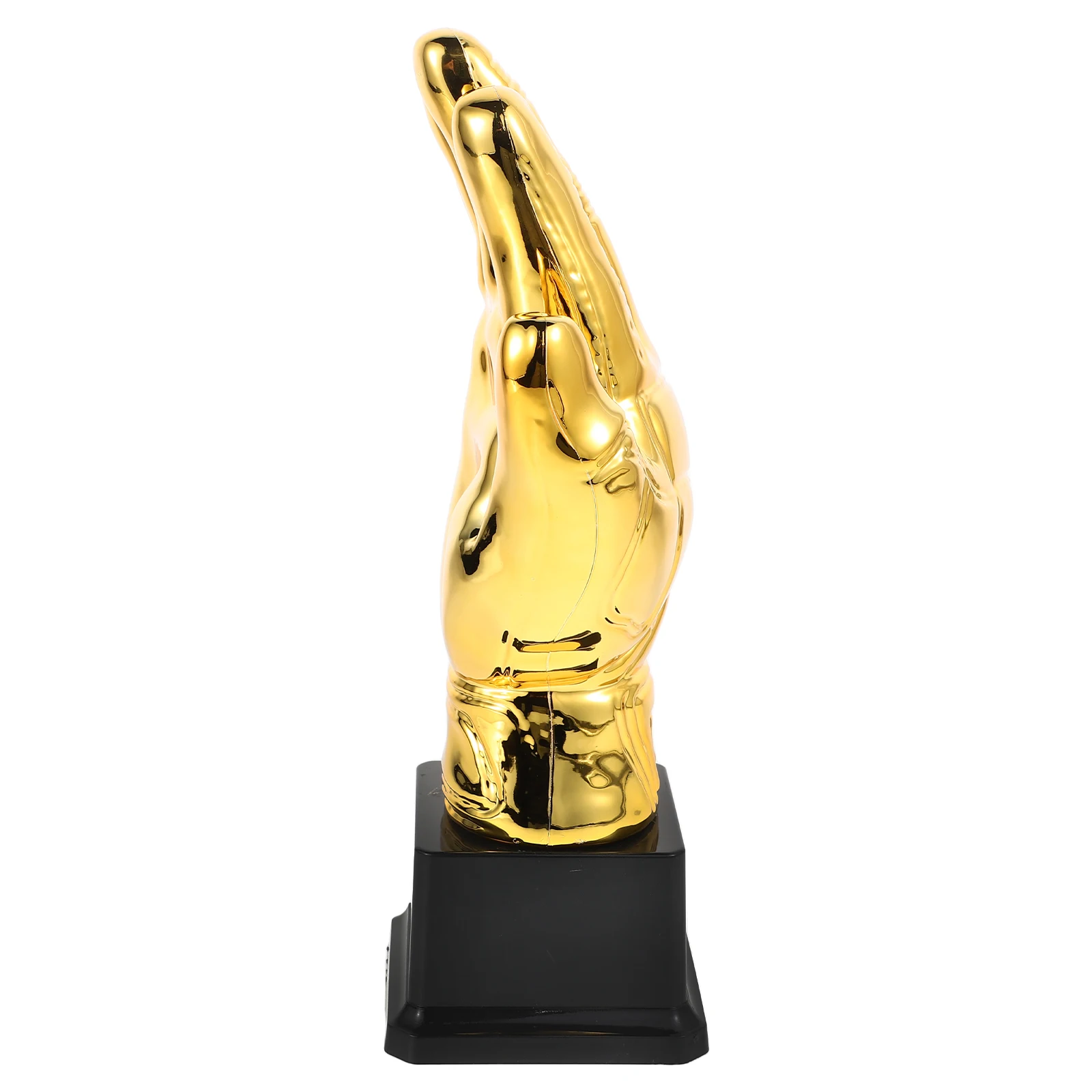 

Golden Plastic Football Trophy Soccer Glove Award Goalkeeper Gloves Mini Trophies For Celebration Kindergarten Grad Champion