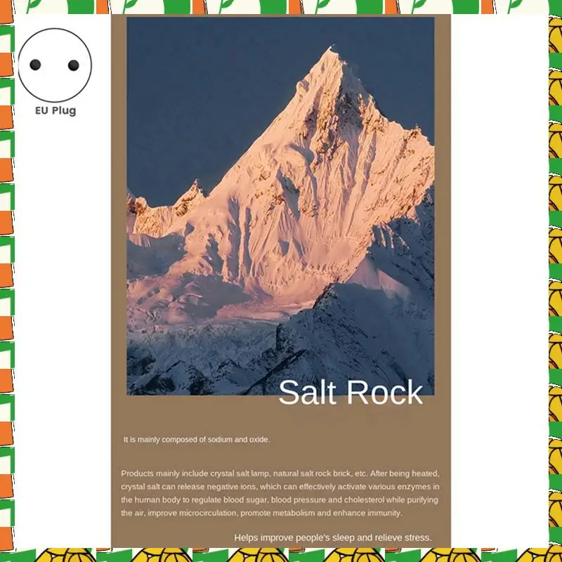Lámpara de sal de cristal del Himalaya, lámpara de sal de vidrio agrietado con hielo, lámpara de noche, luz nocturna de moda, enchufe europeo