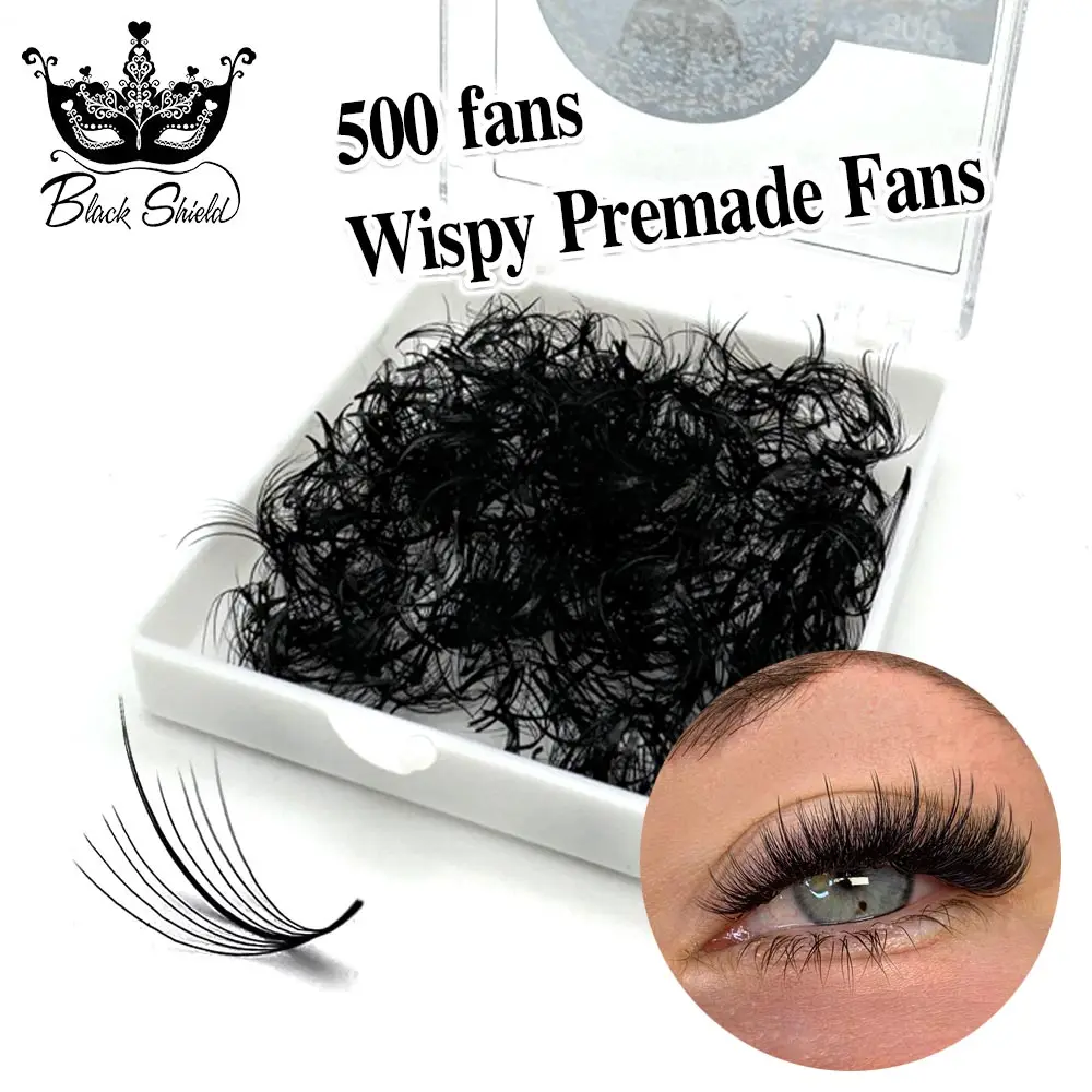 500fans 5D 7D 9D Pointy Base Wispy Promade Volume Fan Eyelash Wispy Extension Loose Fans Sandwich Spikes False Lashes Extension