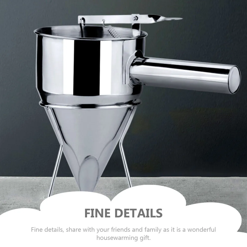 

Premium Stainless Steel Octopus Ball Funnel Detachable Handle Kitchen Sushi Diy Baking Tool Fish Ball Dispenser Silver Color