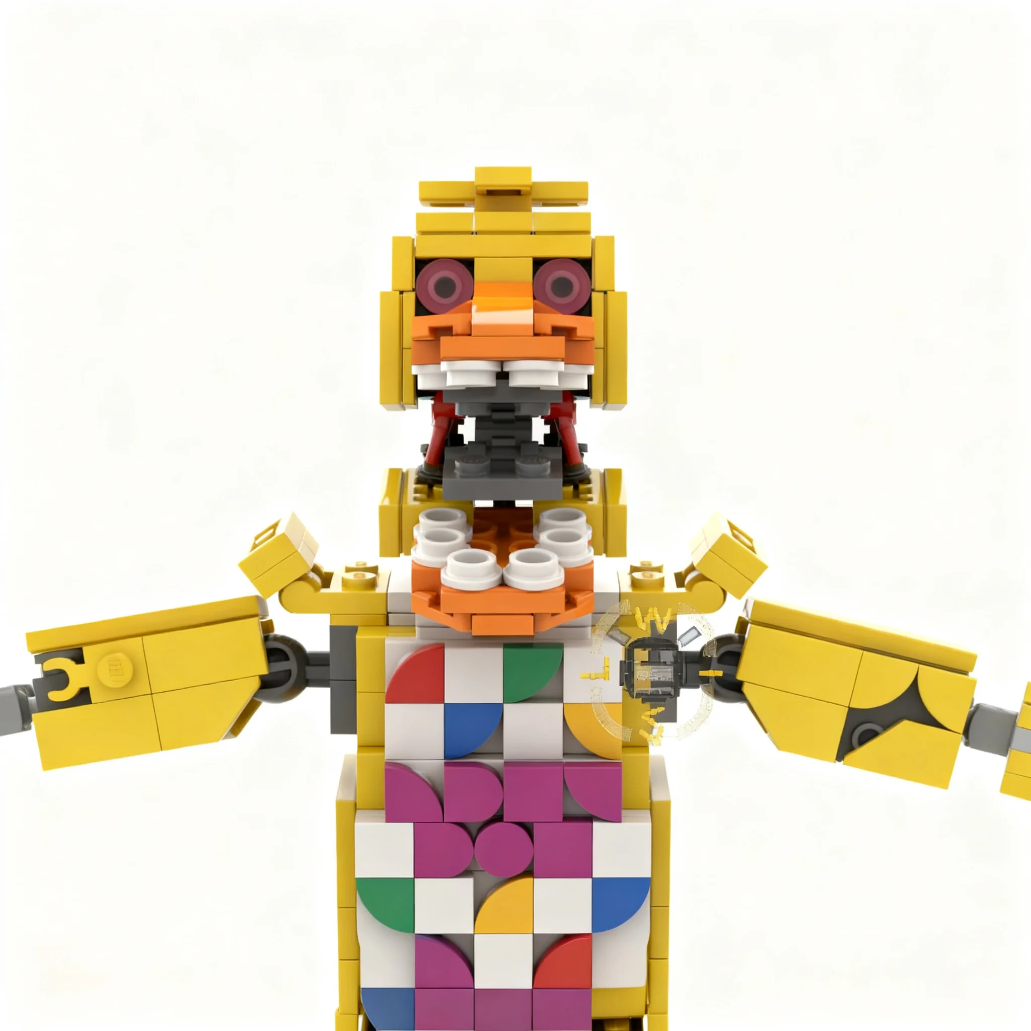 459pcs MOC Games Five Night's At Freddy's 2 Withered Chica Model Building Blocks Assemble Idea Brick Birthday Display Creative