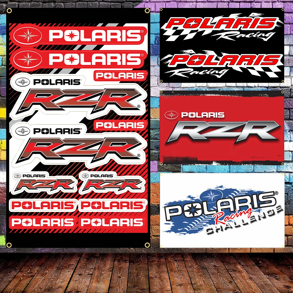 60X90CM 90X150CM P-Polaris Motorcycle Flag Polyester Printed RZRs Poster Banner For Decor Wall Art Out Door Decor