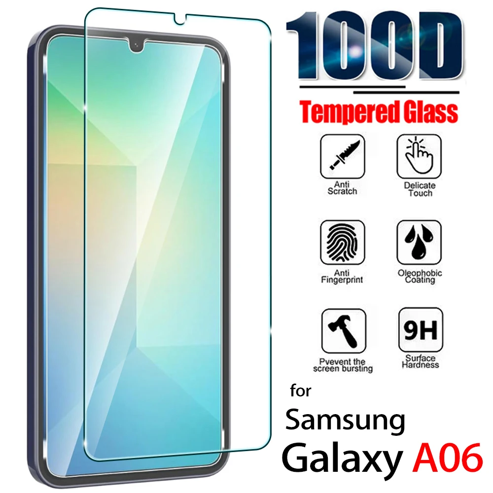 1-4Pcs HD Screen Protector For Samsung Galaxy A06 Full Cover Tempered Glass Film For Samsung a06 Glass Protective Film