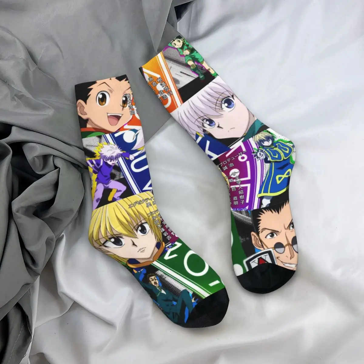 

Всесезонные чулки для экипажа, аниме HXH Hunter X Hunter, носки, забавные длинные носки, аксессуары для мужчин и женщин, рождественские подарки