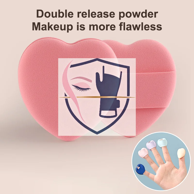 20 pezzi mini cuscini a forma di cuore cuscino d'aria soffio di polvere spugna mista senza lattice e soffio cosmetico viene utilizzato per fondotinta liquido