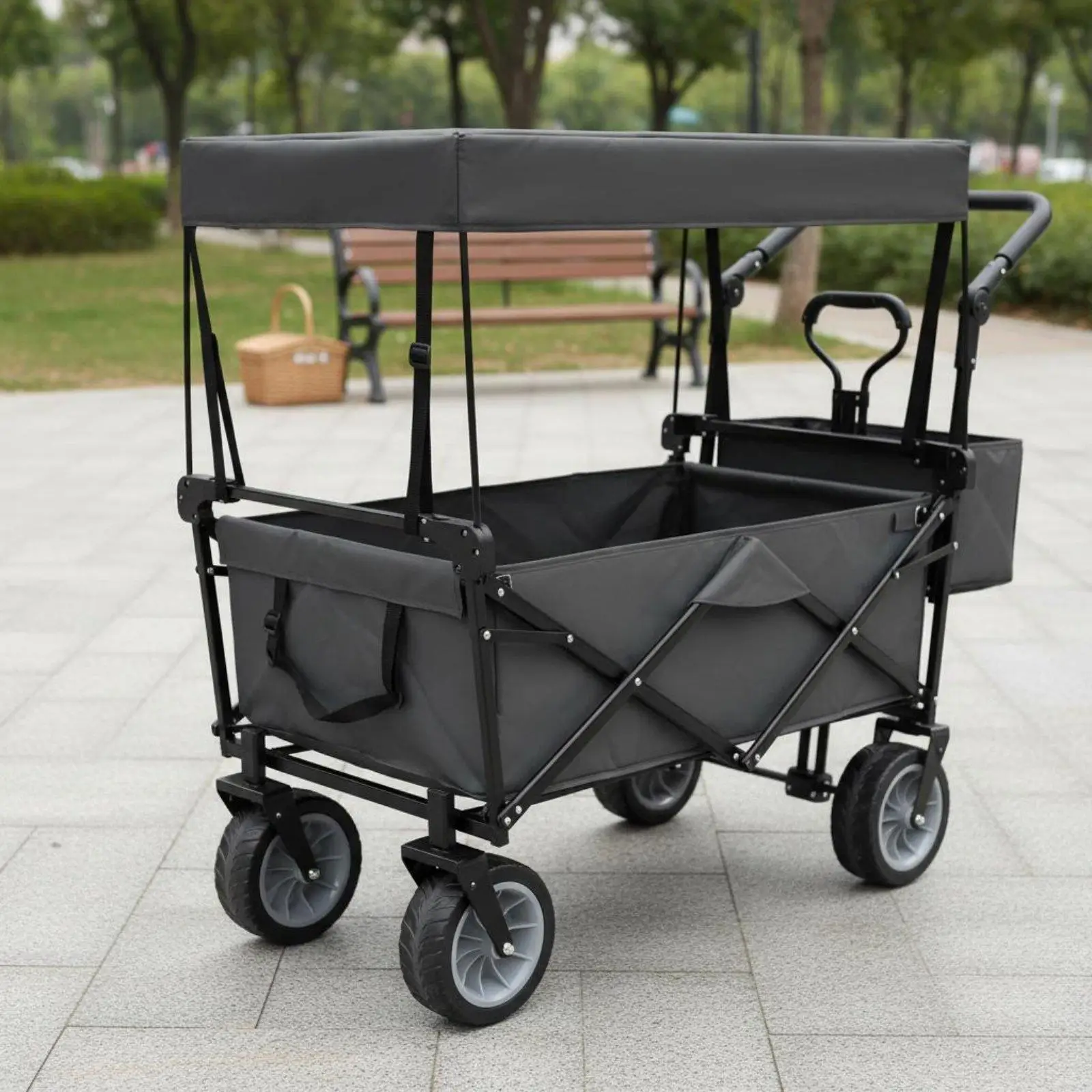 Collapsible Wagon Rain Cover Waterproof Wagon Canopy Top for Camping, Gardening