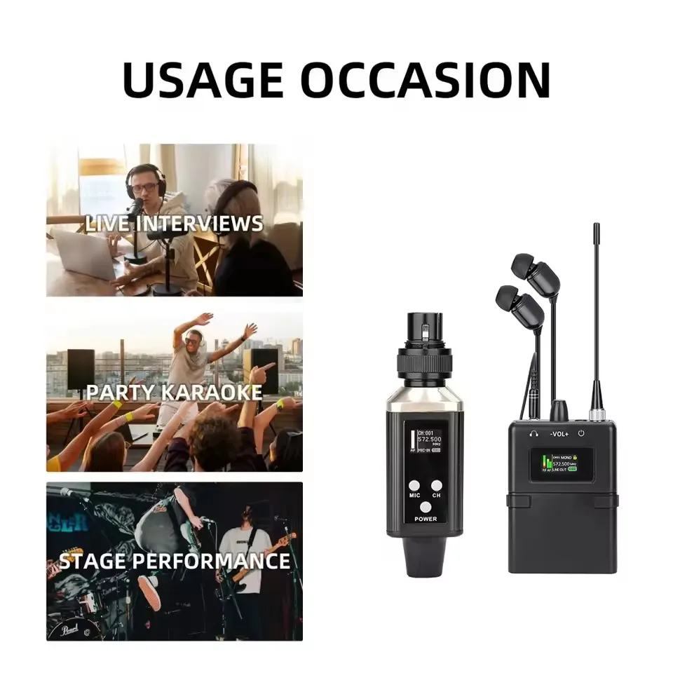 

Portable UHF Wireless In-Ear Monitor System Bodypack Transmitter Receiver Studio Audio Professional Stage Monitoring Transceiver