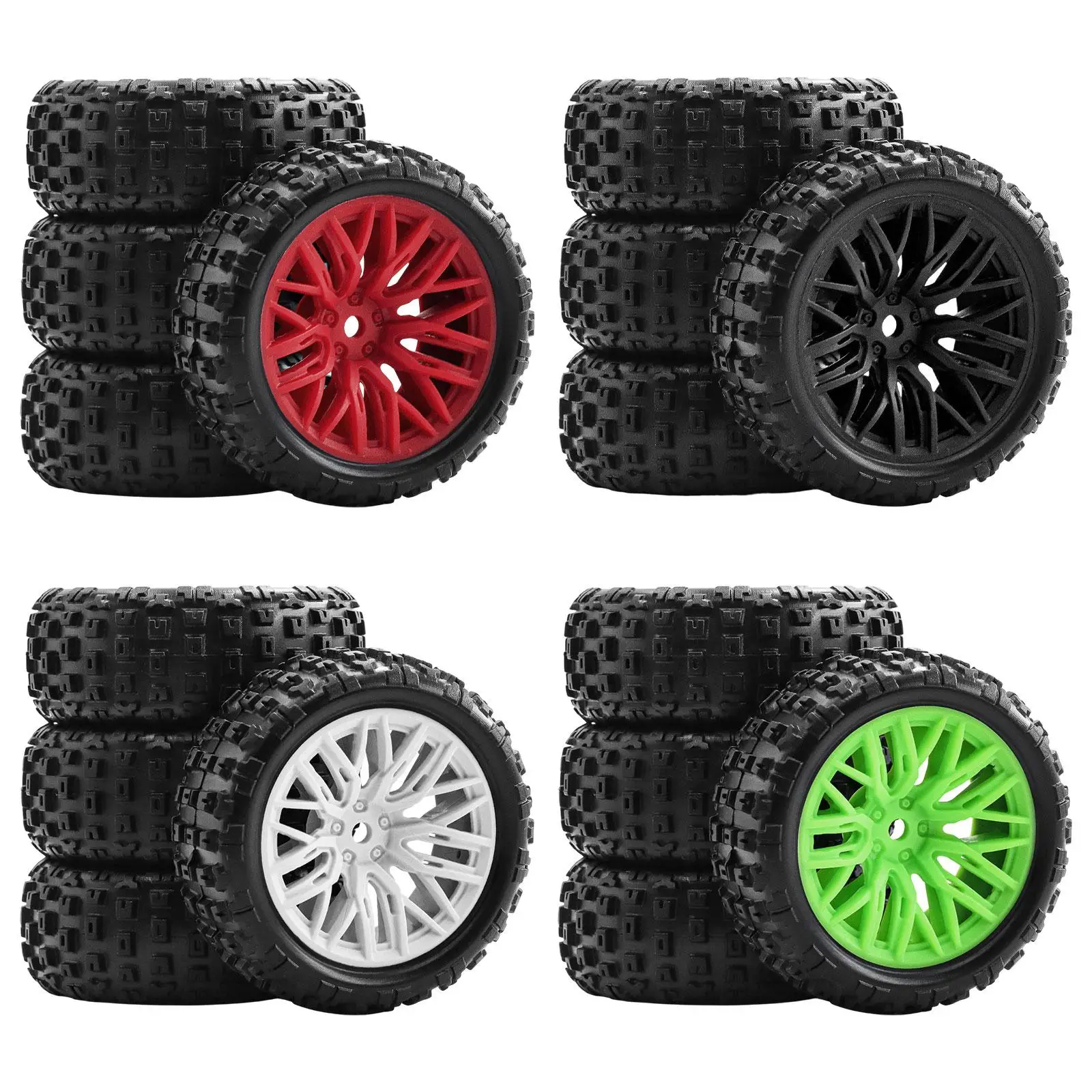 

4 Pieces 1:18 RC Wheels and Tires Replace for Typhon Grom Hobby Model Truck