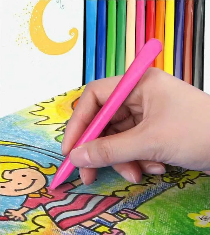 6pcs/box  kindergarten specific, washable, student stick, non stick, children's Crayon is not dirty, hands are non-toxic, safe,