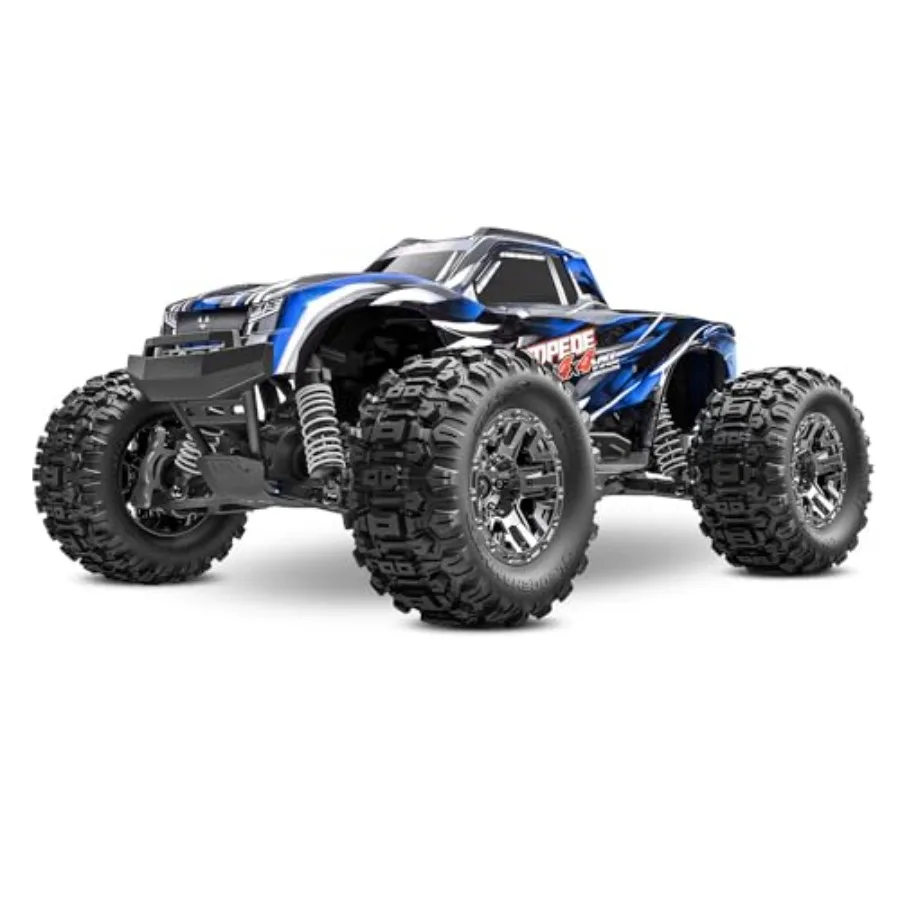 

1/10 Stampede 4X4 VXL Brushless Monster Truck for off-road racing, durable ABS plastic body, red/black color, waterproof electr