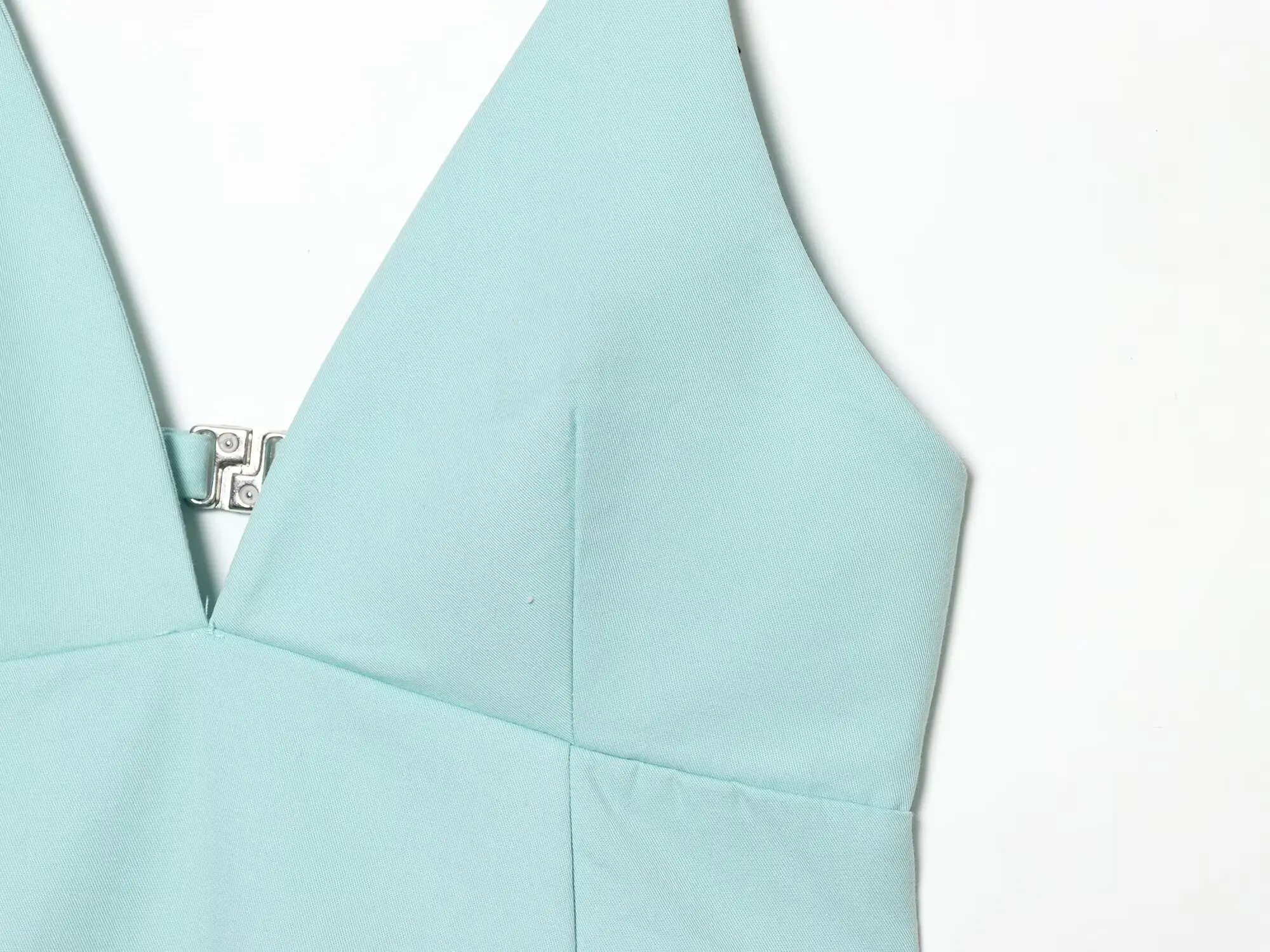 BSAY 2026 Summer New Arrival Women's Mint Green Deep V-Neck Casual A-Line Tank Top Metal Buckle Sexy Backless Camisole - view 3