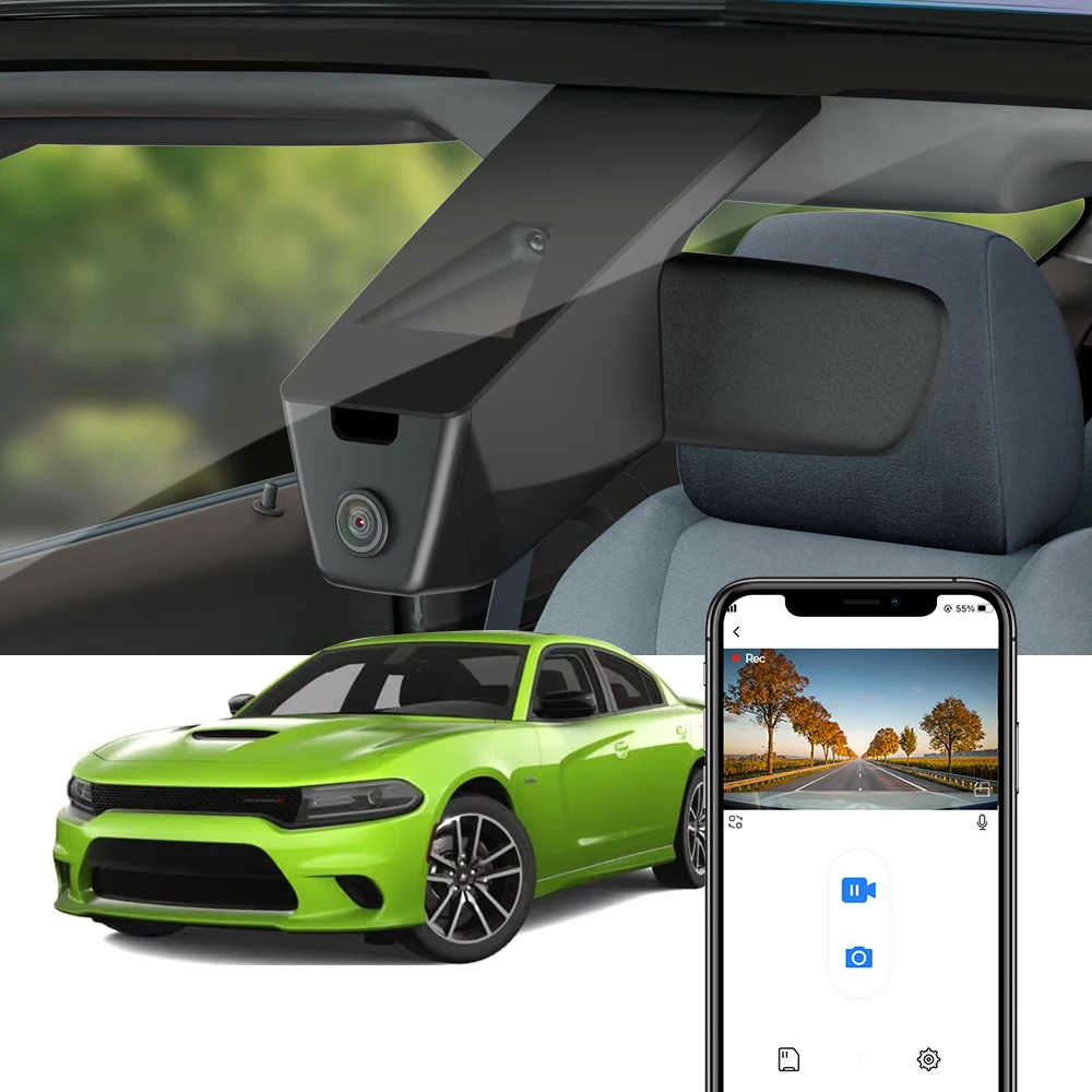  Fitcamx 4K Dash Cam for Dodge Charger 2015-2026, Car Camera with WIFI for Dodge Durango 2021-2027, Loop Recording APP Control