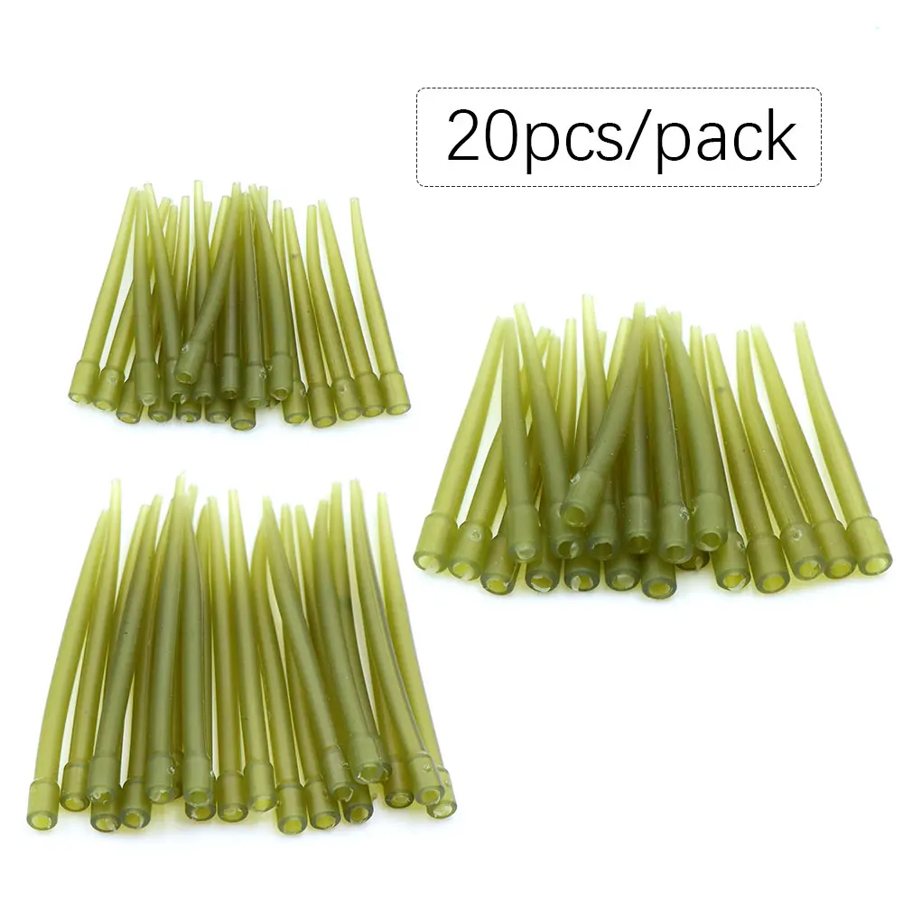 20pcs Carp Fishing Accessories Hair Rig Hooklink Anti Tangle Sleeve Rubber Tubing For Carp Rig Swivels Fishing Sleeve End Tackle view 6