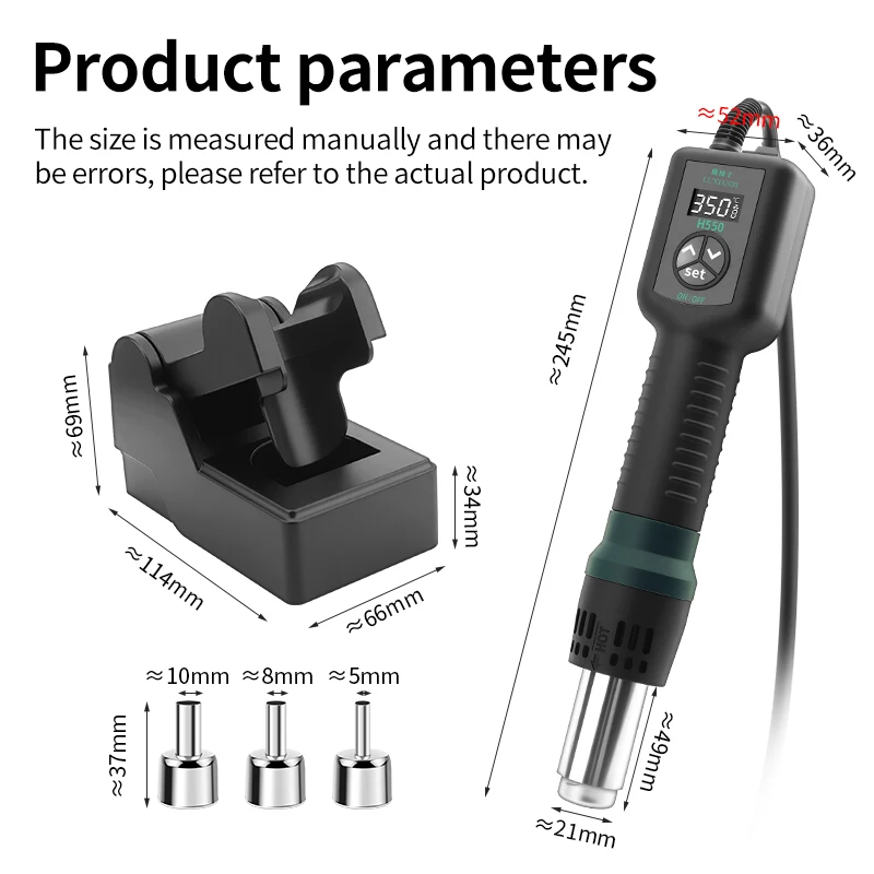 LUXIANZI Mini Electrical Heat Gun 250°C/350°C for DIY Craft Embossing Shrink Wrapping PVC Phone Repair Tool Portable Hot Air Gun