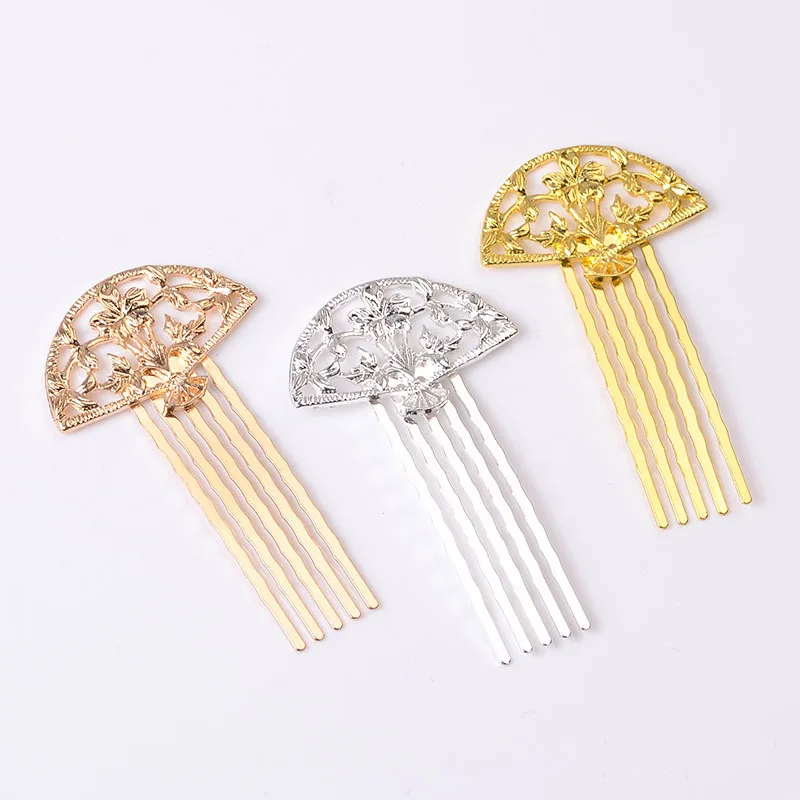 

Alloy hair accessories, fan hollow hair comb DIY antique hairpin, hairpin, children's Hanfu jewelry material accessories