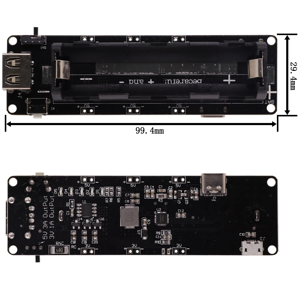 Dual 18650 Lithium Battery Shield V3 V8 Mobile Power Expansion Board Micro USB Type-C Charger For Raspberry Pi Arduino ESP32