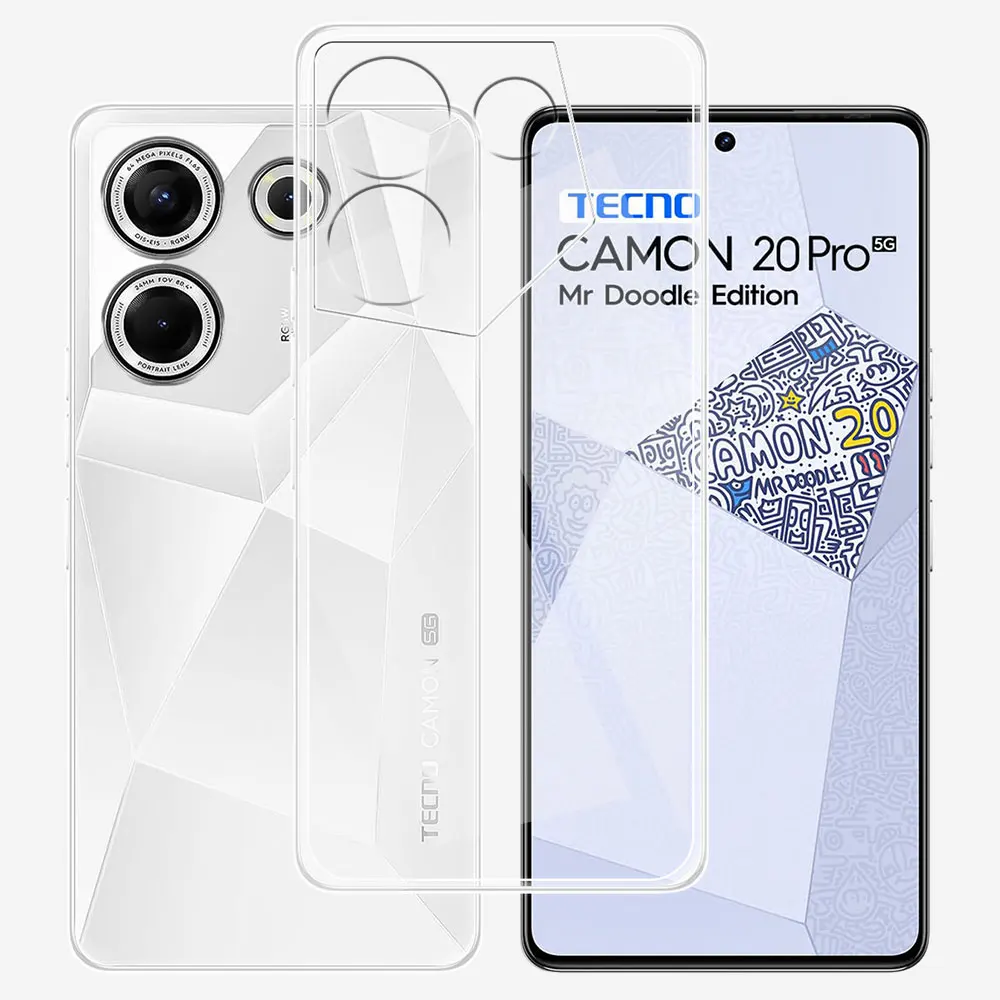 For Tecno Camon 20 Pro Case Clear Soft Silicone Phone Case For Tecno Camon 20 Shockproof Coque For Tecno Camon 20 Pro Fundas