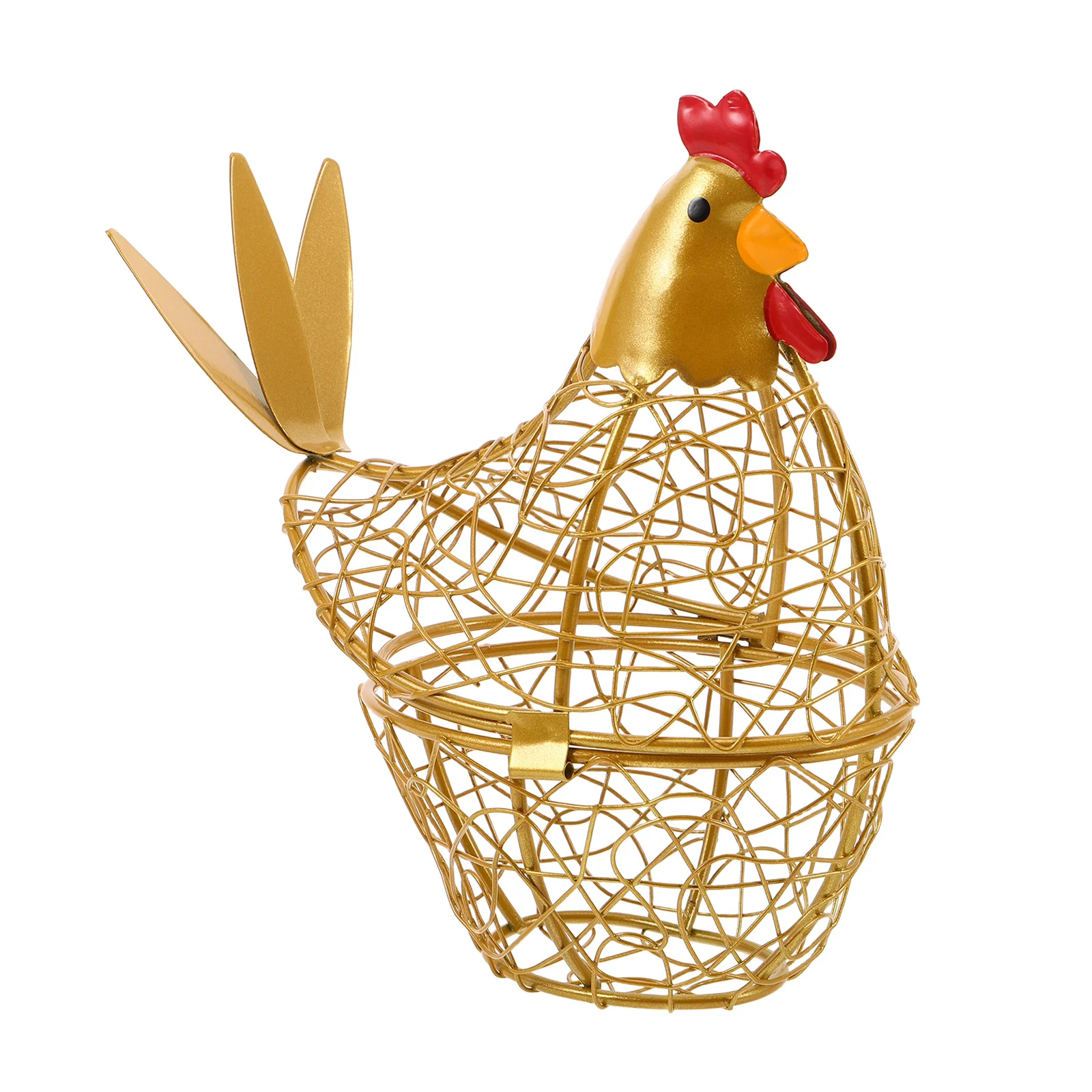 

Decorative Wire Egg Basket Golden Metal Storage Holder for Kitchen Countertop Egg Organizer with Ventilated Mesh Design