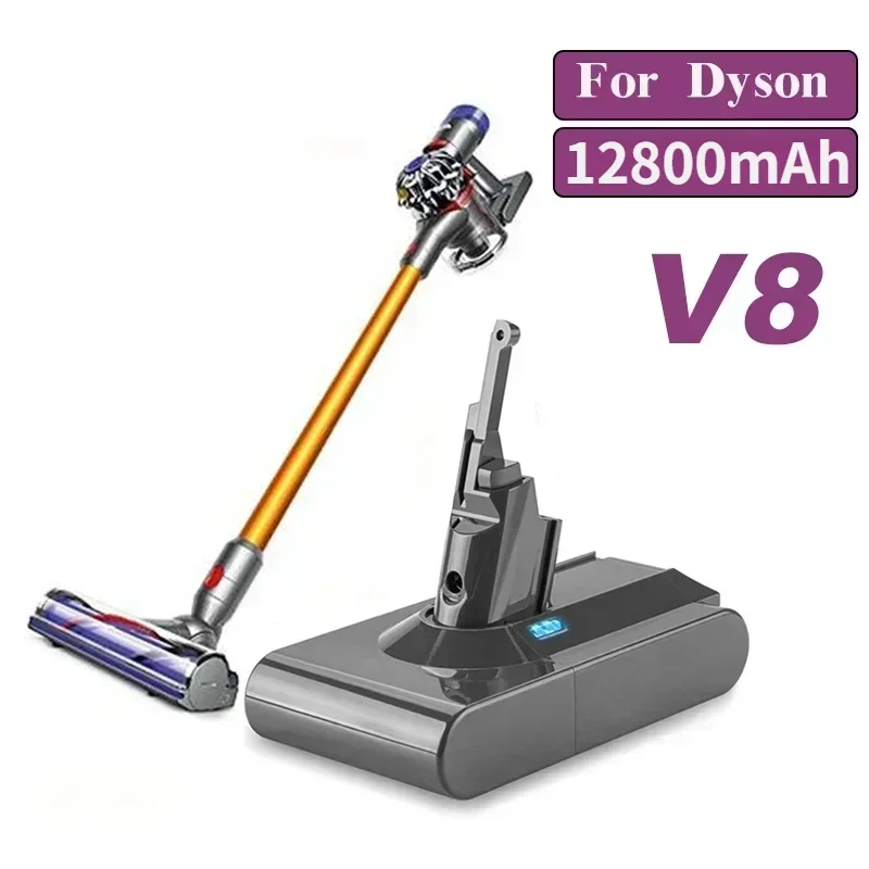 Batterie au lithium pour aspirateur Dyson 12800mAh/9800mAh/12800mAh V8 21,6 volts, batterie rechargeable pour outil électrique
