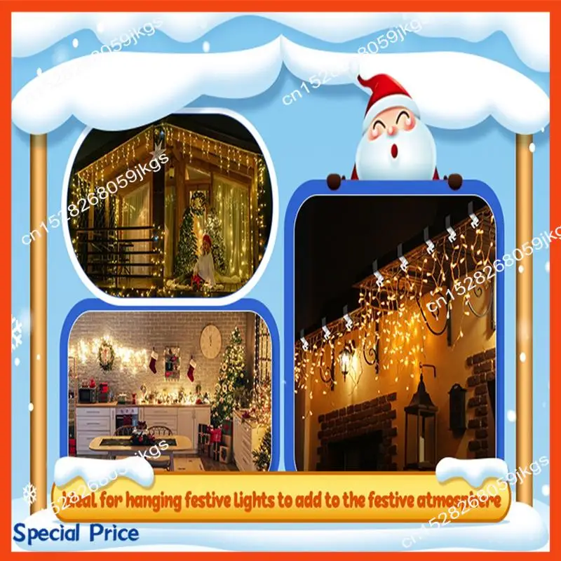 ABIY 50 Pcs Christmas Lights Gutter Hooks Holiday Lights Hooks Gutter Hangers For Xmas Lights Outside Decoration