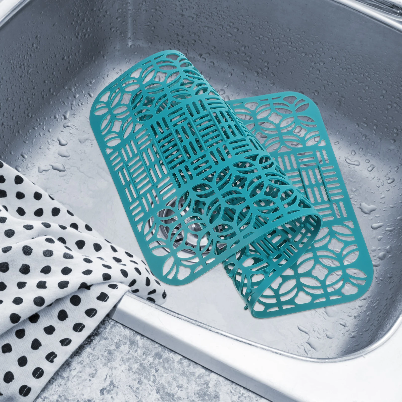 

Silicone Sink Mat Kitchen Sink Protectors Non Slip Dish Drying Baking Stainless Steel Practical Home Use