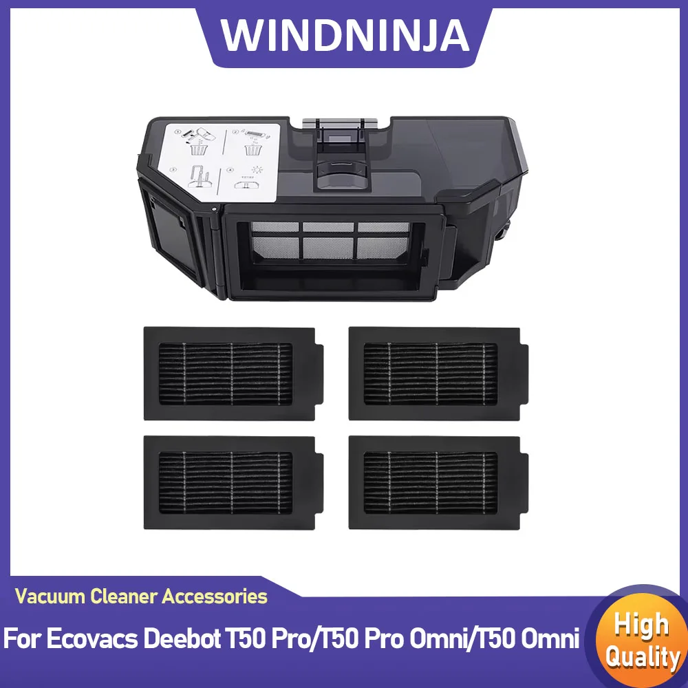 Ersatzteile für Ecovacs Deebot T50 Pro/T50 Pro Omni/T50 Omni Roboterstaubsauger, Staubbehälter und Hepa-Filterzubehör