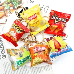 Simulated Snack Bag Keychain Miniature Potato Chip Pendant Funny Jewelry