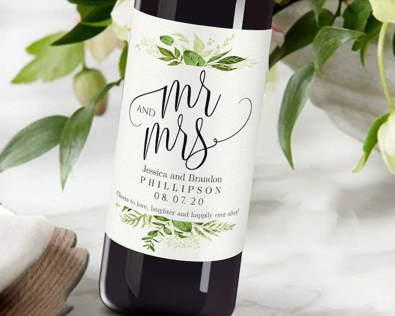20 Pieces, Customized Personalized, Birthday, Anniversary, Wedding Wine Bottle Labels, Waterproof, In Loving Memory